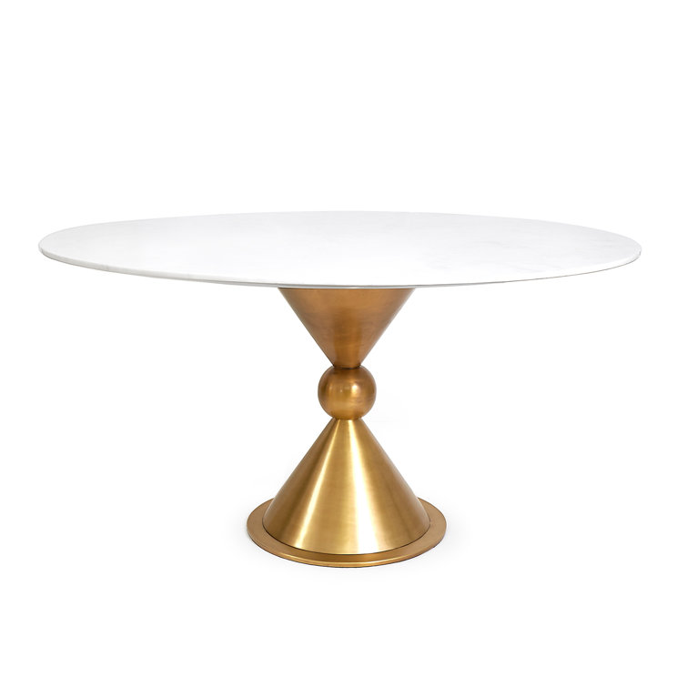 Jonathan Adler Caracas 54'' Genuine Marble Pedestal Dining Table Wayfair Canada